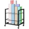 Black Metal Mobile Blueprint Storage Rack with Slots & Casters